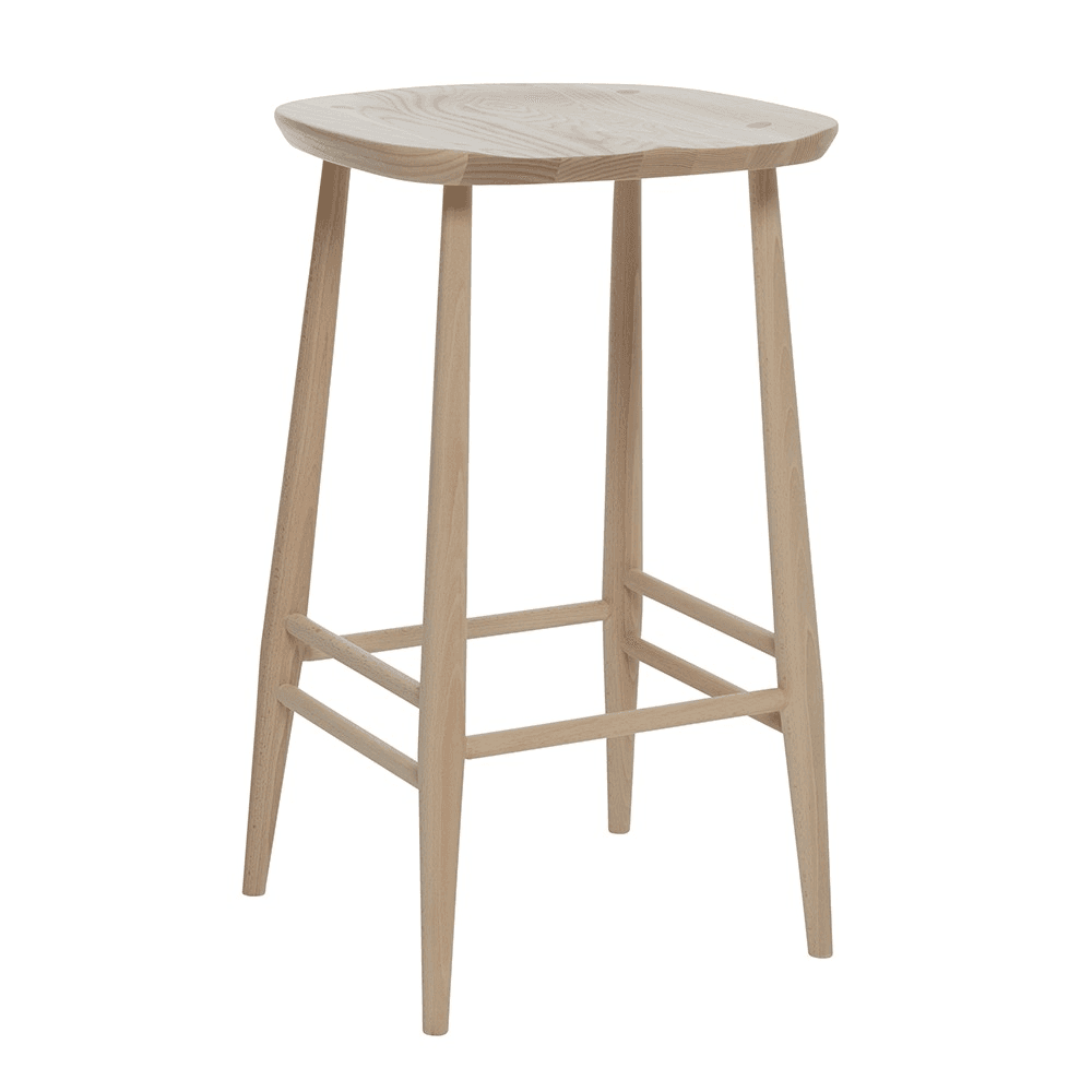 Originals Counter Stool, L.Ercolani by Ercol, H65 x W39 x D37cm, Natural