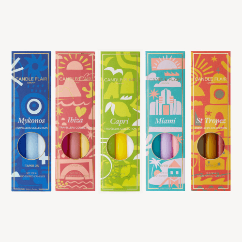 Image showing the Travellers Collection set of 6 candles, H25cm, St Tropez product.