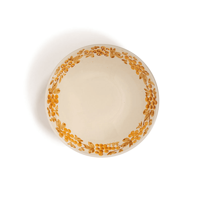 Vine Bowl, D23cm, Tan and Mustard