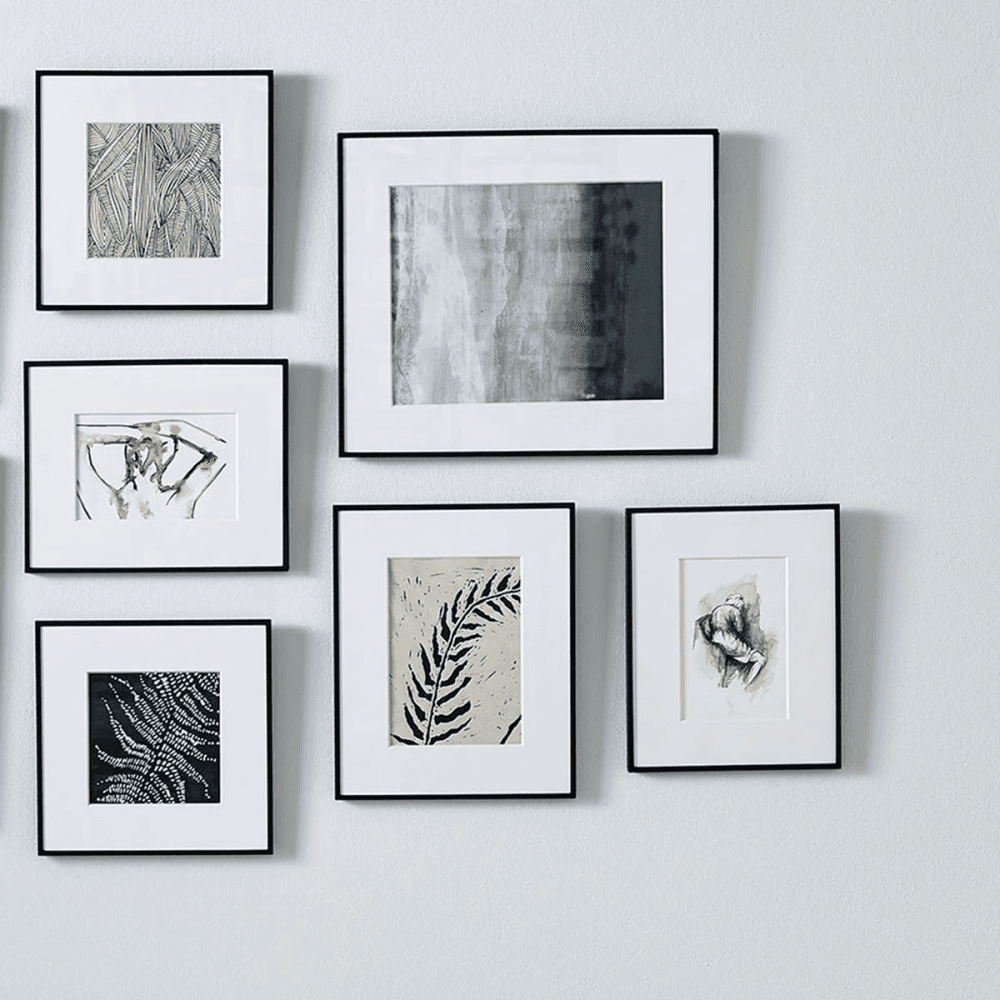 Fine Black Gallery Set of 10 frames, Black