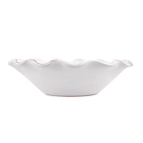 Image showing the Ruffle Ceramic Bowl, Medium, White product.