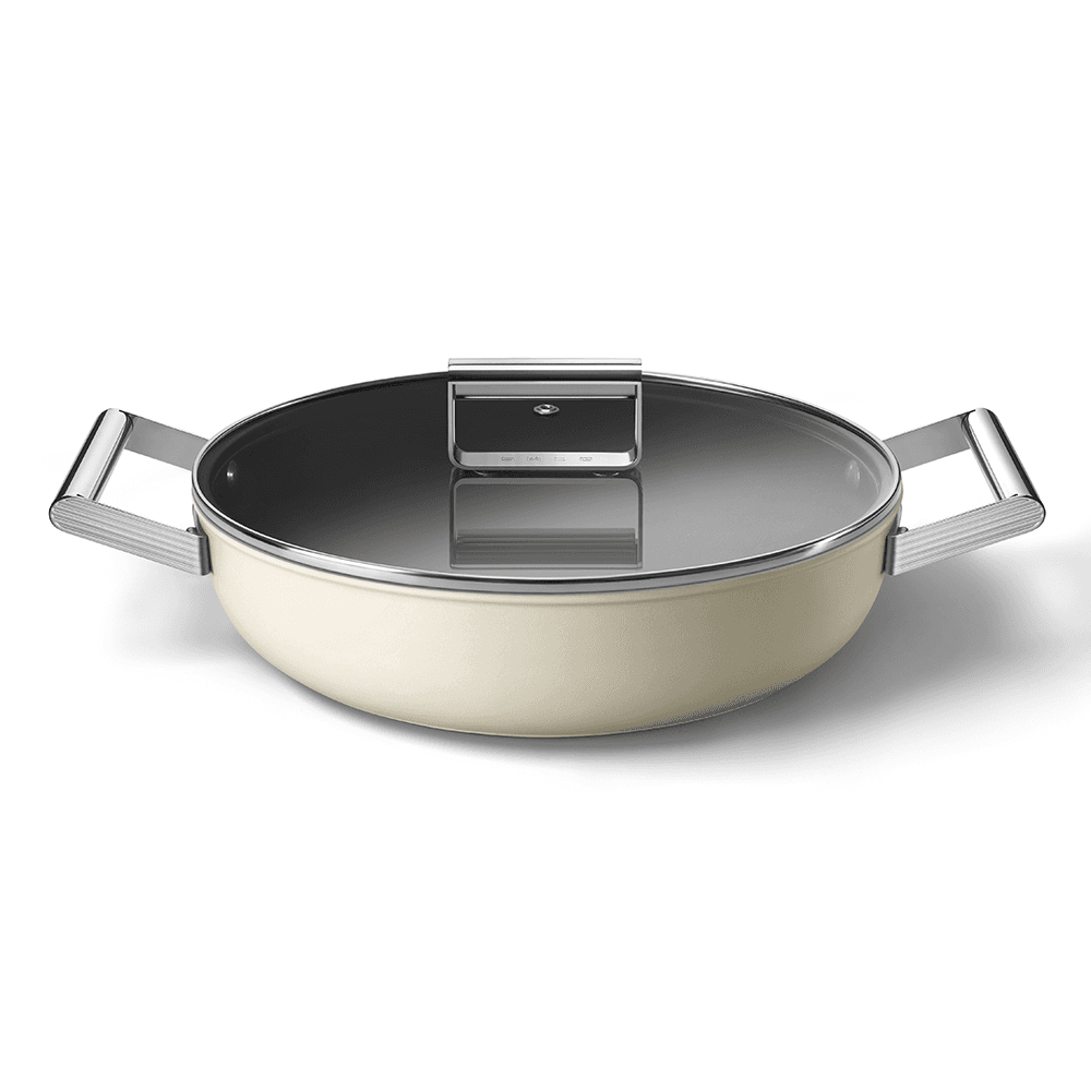 Deep Skillet Pan with Handles, 28cm, Cream