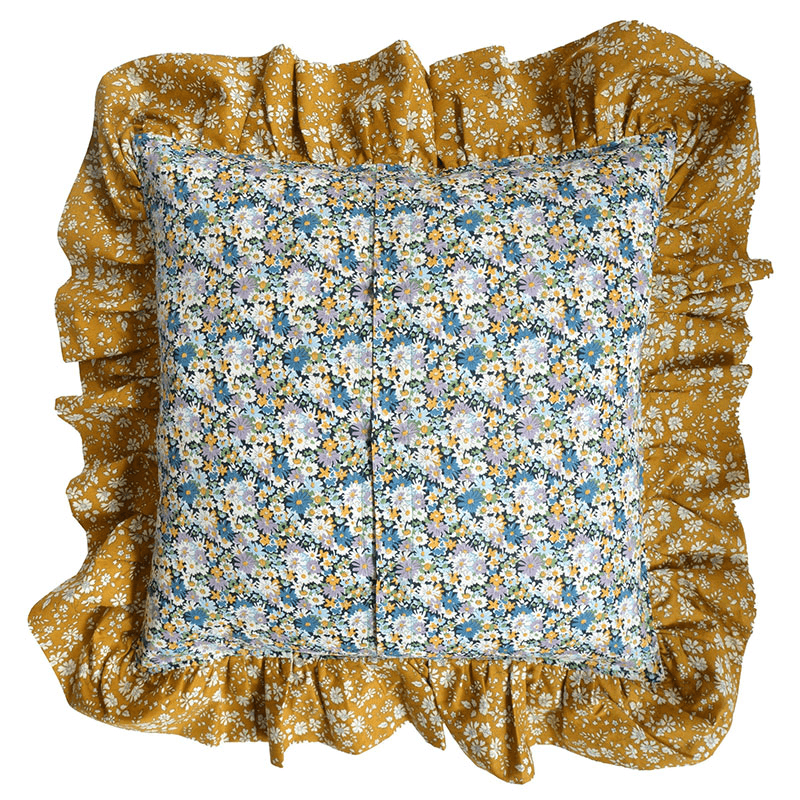 Libby/Capel Ruffle Cushion, 40cm, Yellow