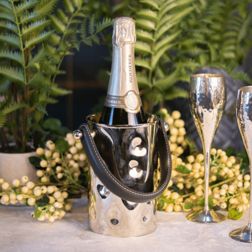 Image showing the Polo Bottle Holder, D11 x H17.5cm, Silver product.