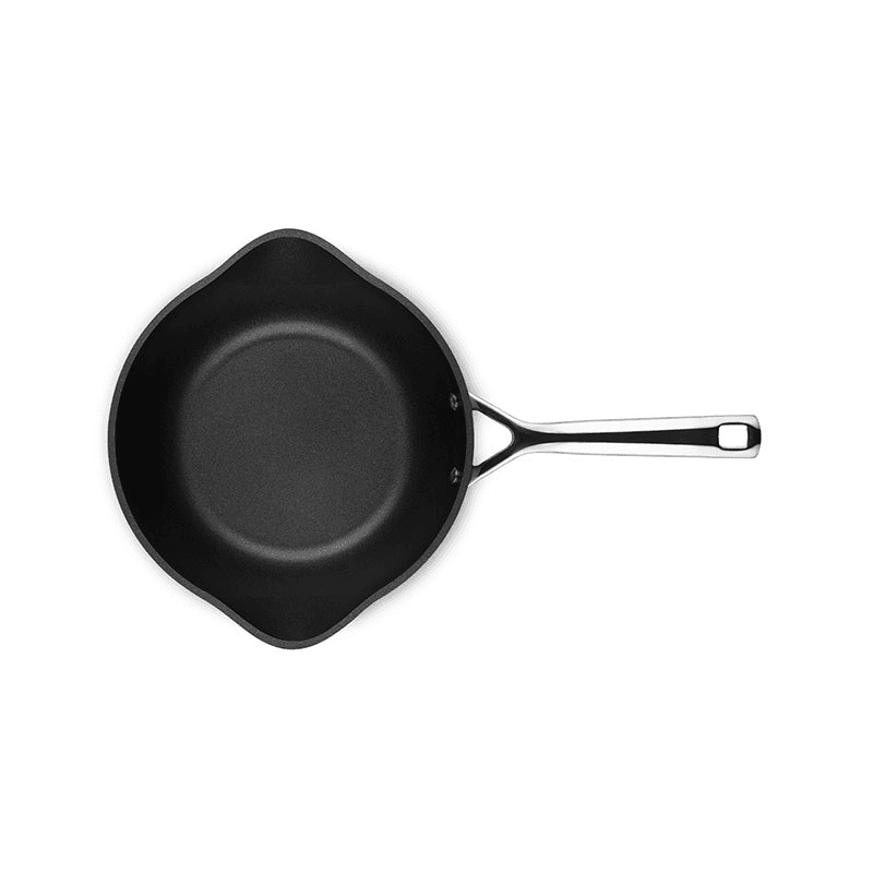 Toughened Non-Stick Chef's Pan with Pouring Spouts, 24cm, Black