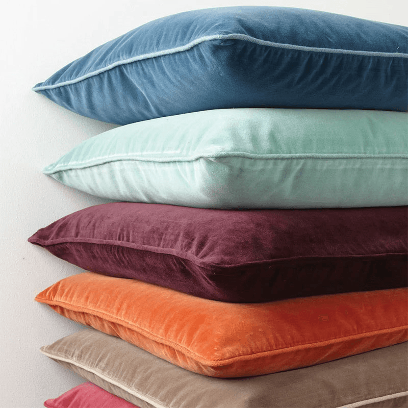 Plain Velvet Cushion Cover, Large - Burnt Orange