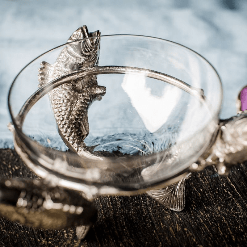 Leaping Fish Bowl, D25 x H15cm, Silver