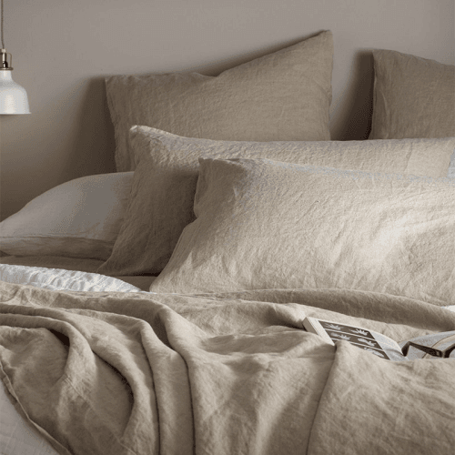 Image showing the Linen Oxford Pillowcase, Standard, Natural product.