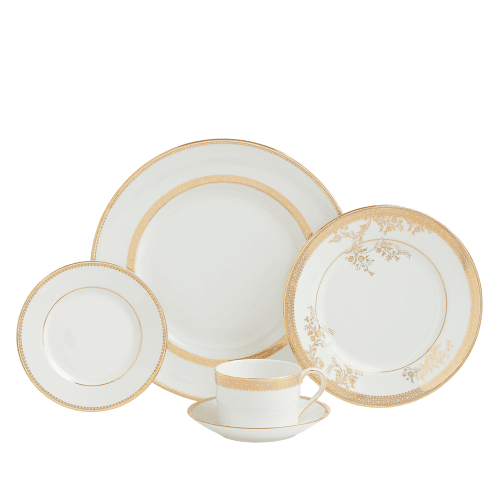 Image showing the Lace 10 Piece Dinnerware Set, Gold product.