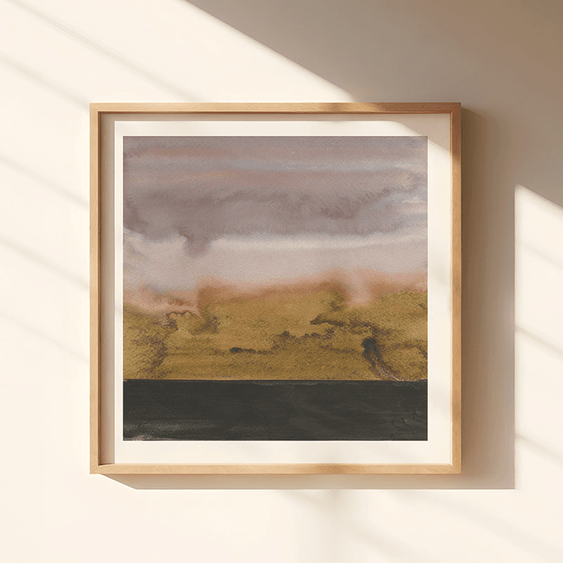 Turbulent Square Signed Print, 30 x 30cm, Black Orange