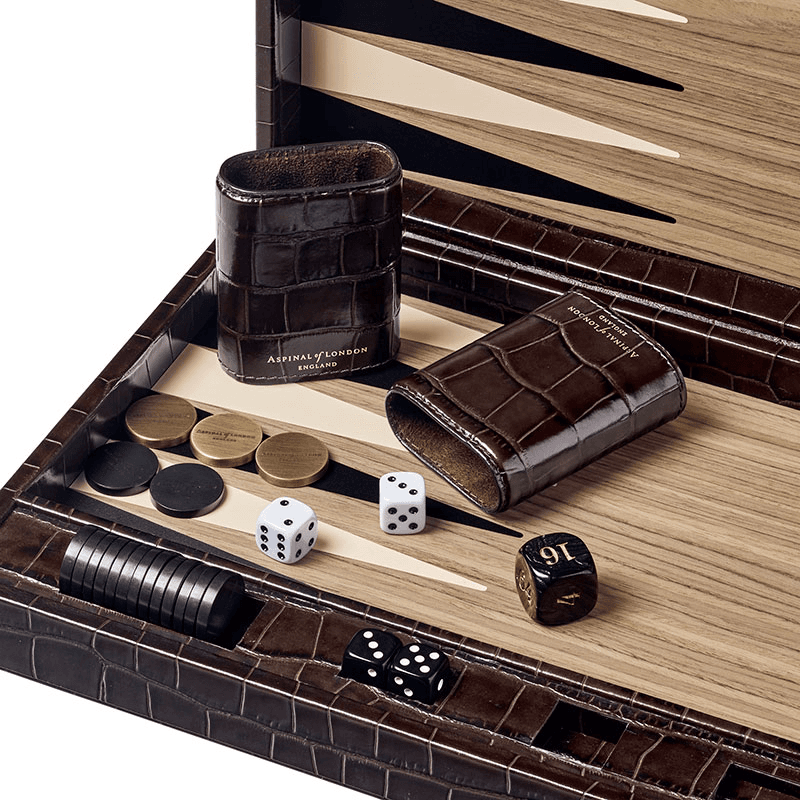 Backgammon Set, L45 x W30cm, Amazon Brown Croc