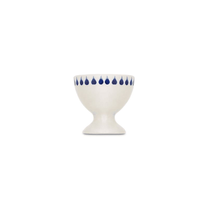 Indigo Drop Set of 2 Egg Cups, Cream & Blue