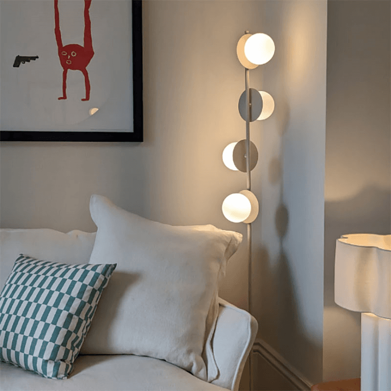 Disk Opal Floor Lamp, H167cm, Sand