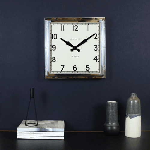 Image showing the Quad Wall clock, D40cm, Polished Chrome Steel product.