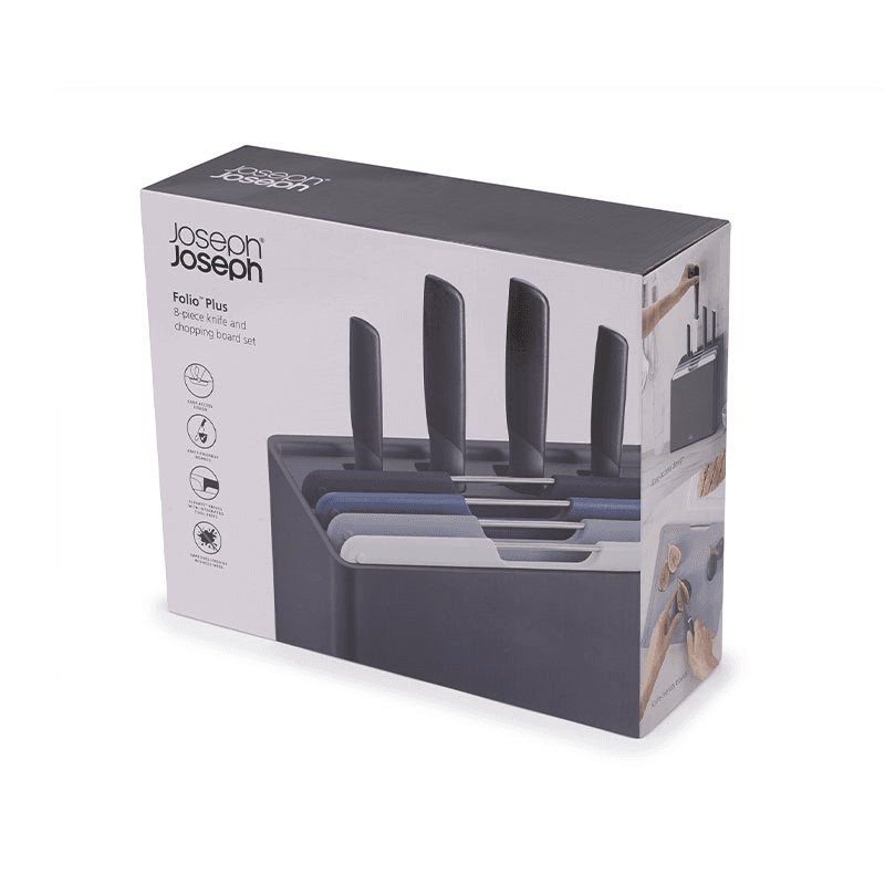 Folio Plus 8 Piece Knife & Chopping Board, Sky