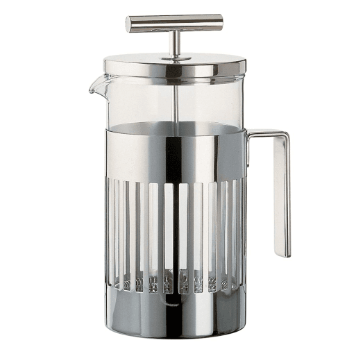 Image showing the Aldo Rossi Press-filter coffee maker, 8 cup, stainless steel and glass product.