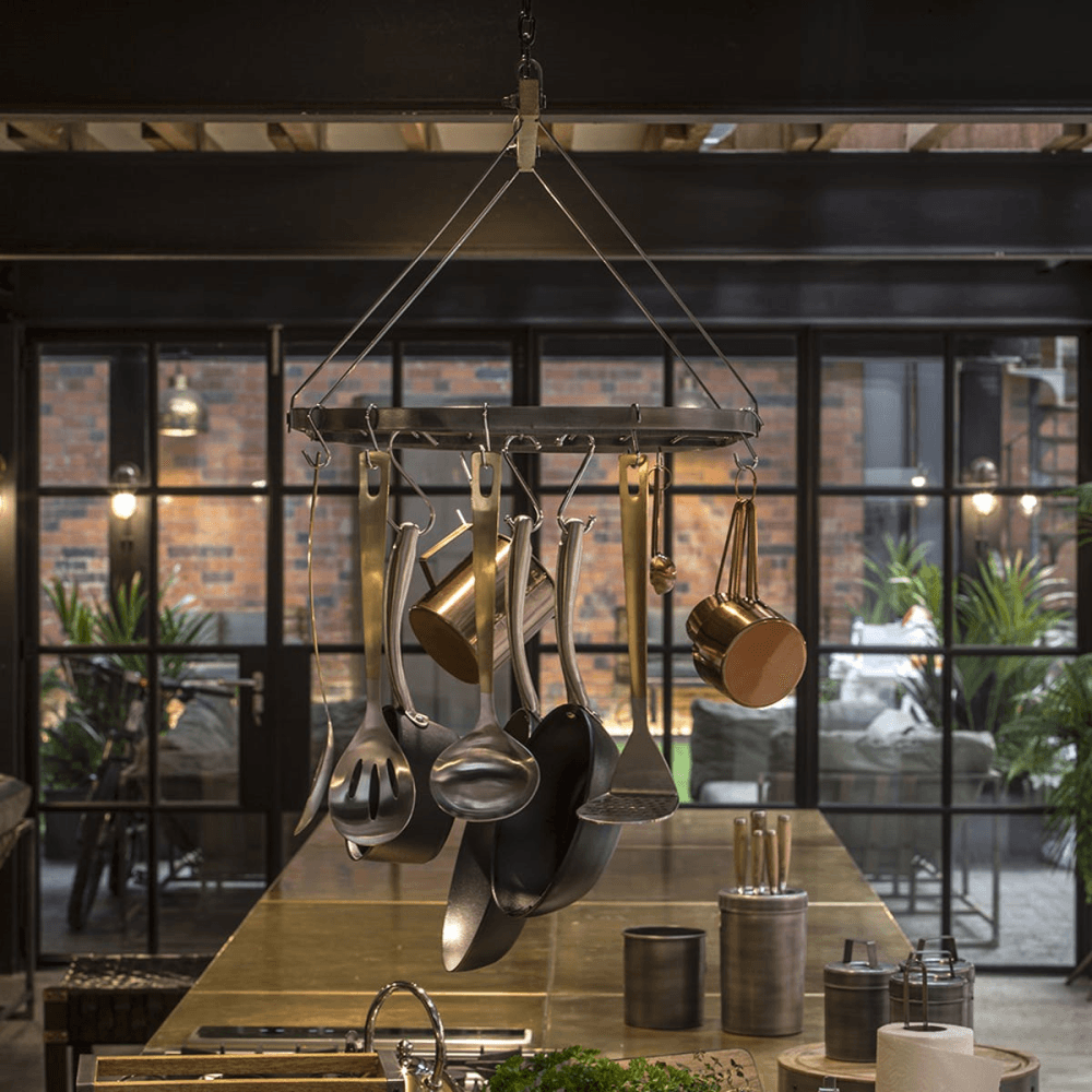 Industrial Kitchen Ceiling mounted pot rack, 81 x 40 x 33cm