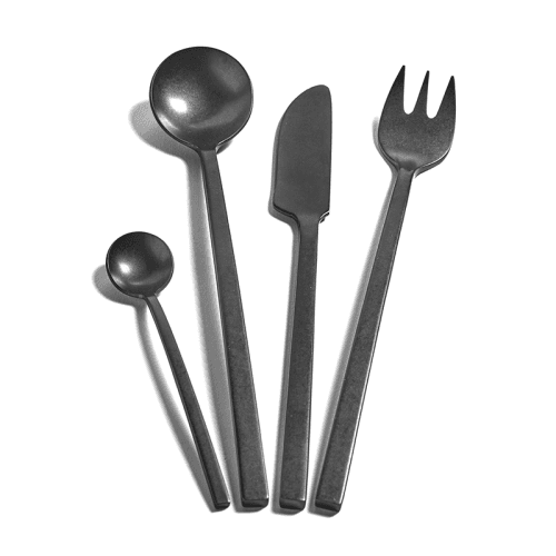 Image showing the La Mère 24 Piece Cutlery Set, Black Stone product.