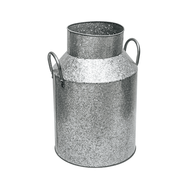 Galvanised Milk Churn, H43cm x D33cm, Silver