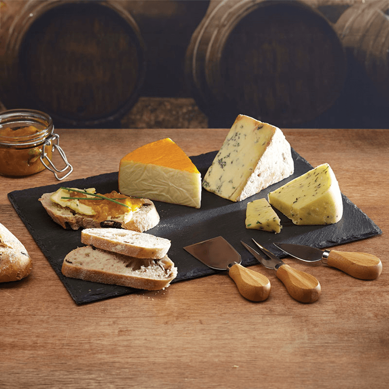 Cheese platter set, 35 x 25cm, Slate And Acacia Wood