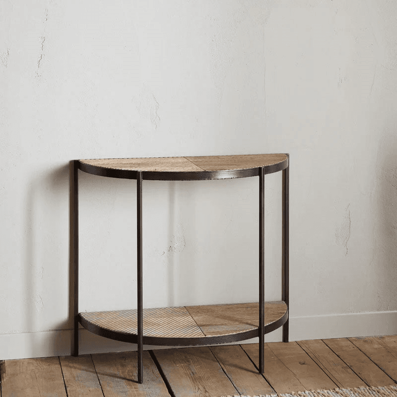 Aasha Half Moon Console Table, Mango Wood