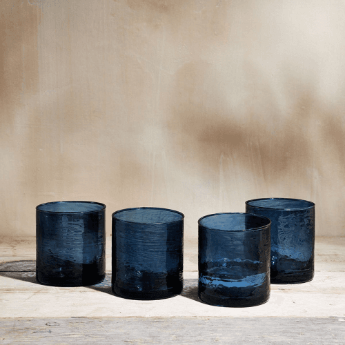 Image showing the Yala Set of 4 Hammered Tumblers, Indigo product.