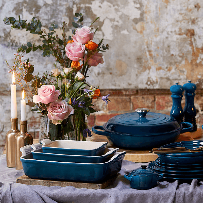 Stoneware Rectangular dish, 3.85L, Deep Teal