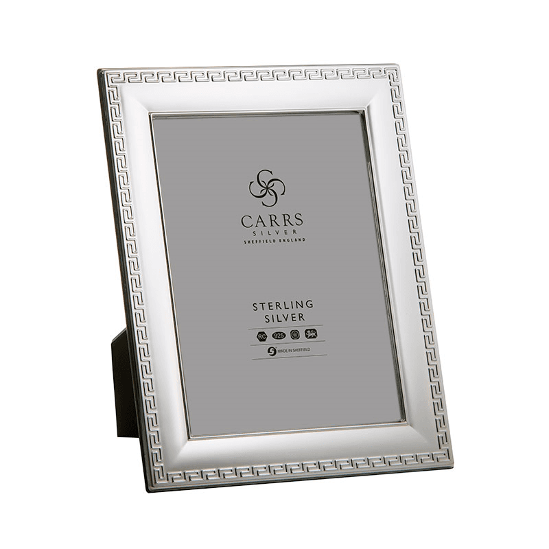 Greek Key Photo Frame, 6" x 4", Silver