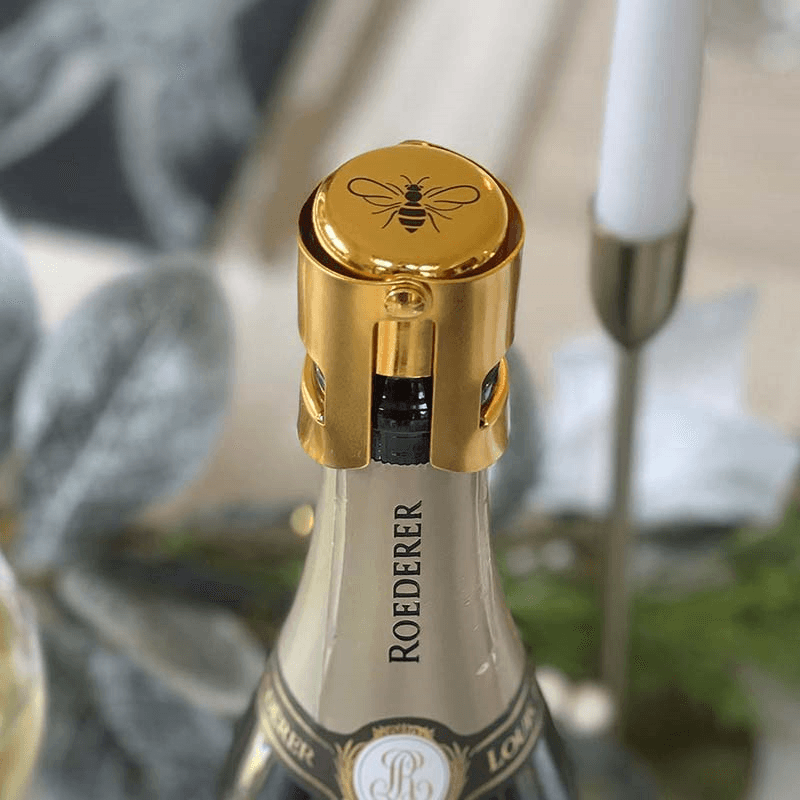 Bee Champagne/Prosecco Stopper, H6cm, Gold