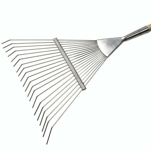 Image showing the Burgon & Ball Stainless Lawn Rake, Silver/Natural product.