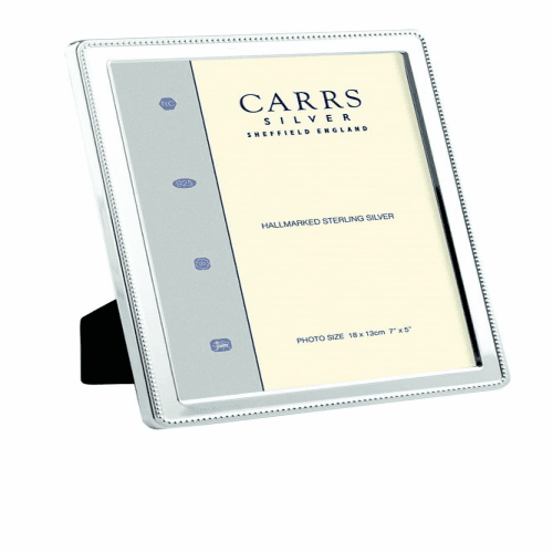 Image showing the Bead Sterling Silver Photograph Frame, 6x4", Velvet Back product.
