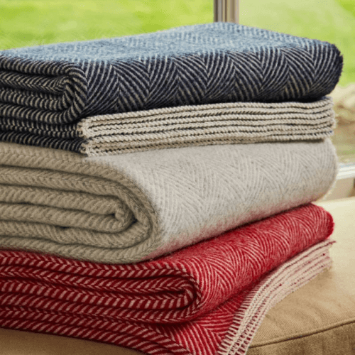 Image showing the Fishbone Pure New Wool Throw, 140 x 200cm, Silver Grey product.