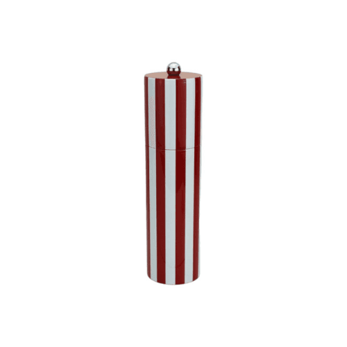 Image showing the Striped Salt & Pepper Mill, H24cm, Burgundy product.