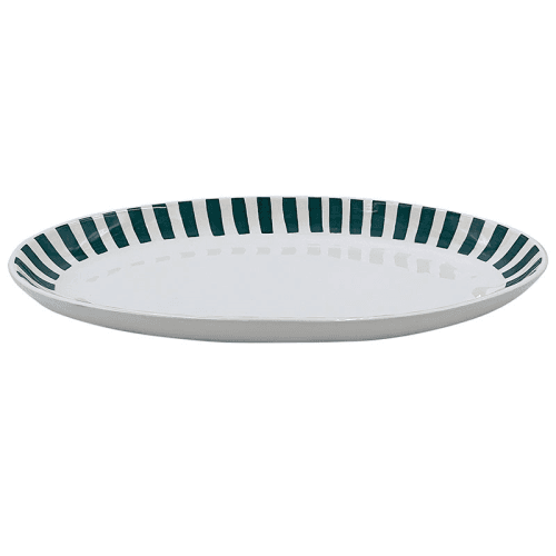 Image showing the Stripes Platter, L40 x W25cm, Green product.