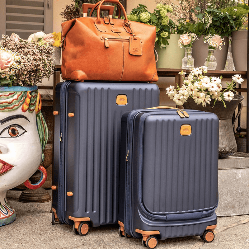 Capri Carry-On Suitcase with Front Pocket, H55x W23 X L40cm, Blue