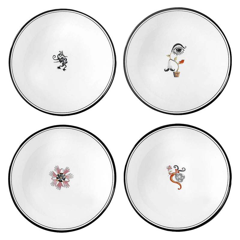 Arcadia Set of 4 Fruit Bowls, D16.5cm, White