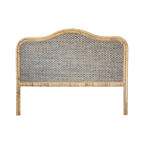 Image showing the Rattan Super King Headboard, Blue product.