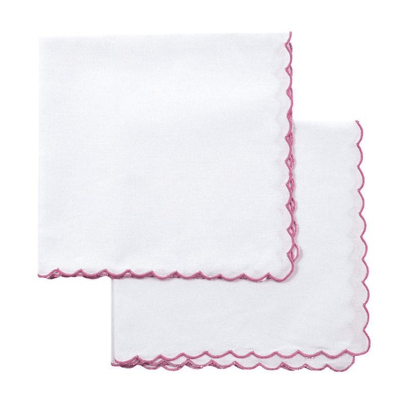 Mini Scallop Napkin, 45 x 45cm, Pink
