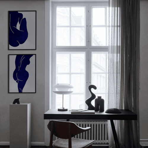 Image showing the Linocut I Framed Print, 30 x 40cm, White product.