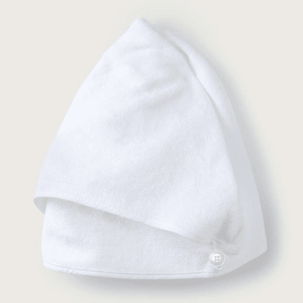 Spa Accessories White Organic Cotton Spa Hair Wrap, White