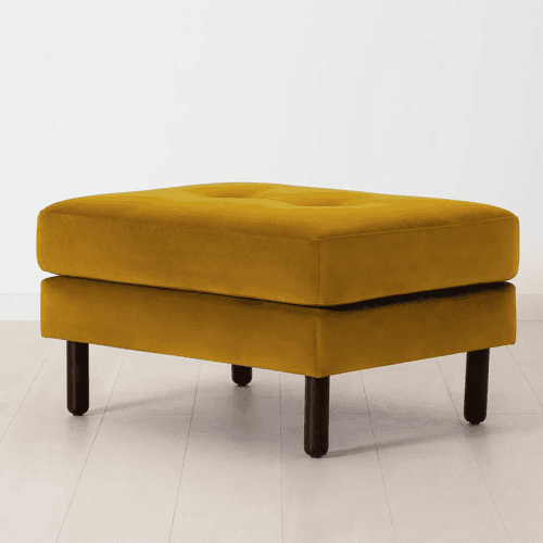 Image showing the Model 04 Ottoman, Velvet Mustard product.