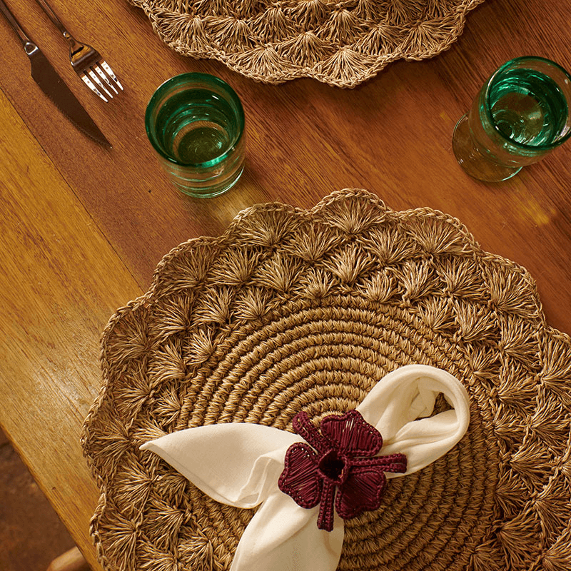 Clara Set of 2 Woven Placemats, D39cm, Natural