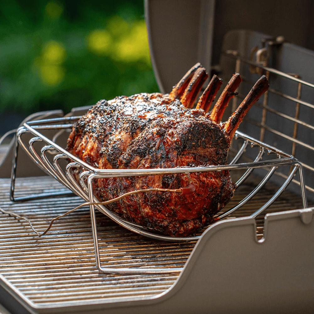 Rib rack and roast holder, Silver