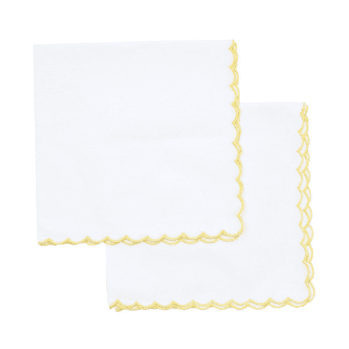 Image showing the Mini Scallop Napkin, 45 x 45cm, Yellow product.
