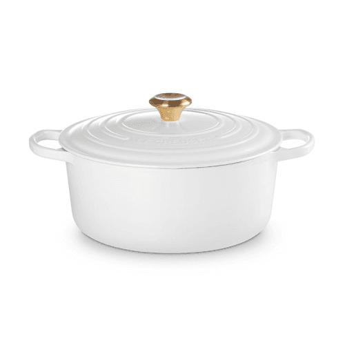 Image showing the Cast Iron Round Casserole, 28cm, White product.