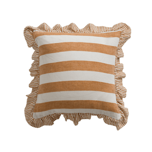 Image showing the Cora Wide Stripe Cushion Cover, 50 x 50cm, Amber product.