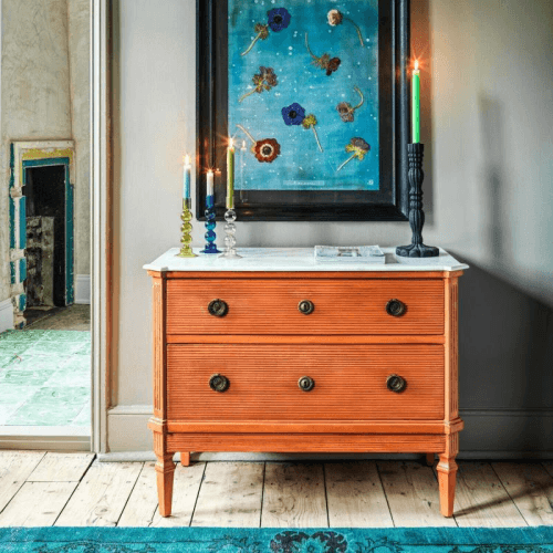 Image showing the Lottie Chest of Drawers, Coral & Marble product.