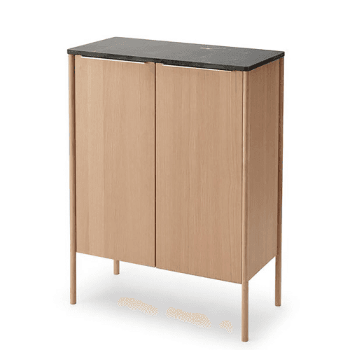 Image showing the Jut Indoor High Cabinet, Marble / Black product.