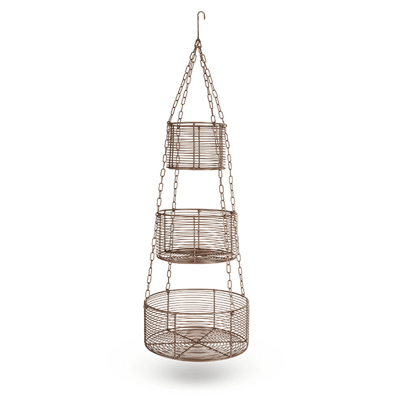 Inkollu Hanging Basket Set, D30cm, Aged Brass
