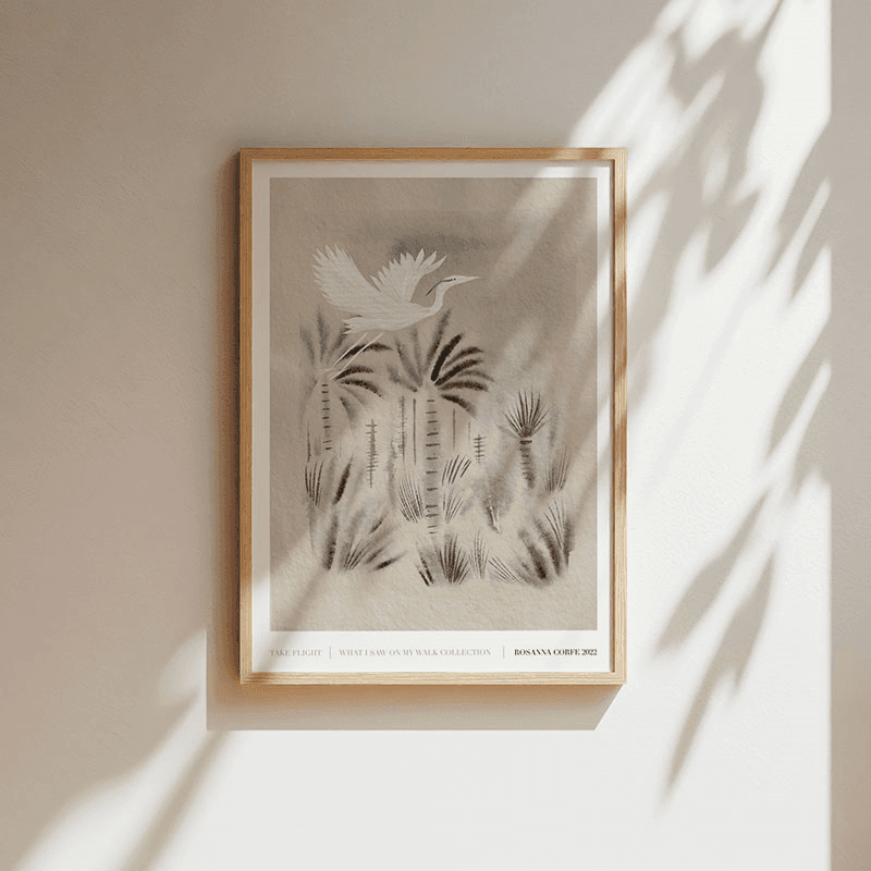 Take Flight Recycled Paper Print, A2, Grey